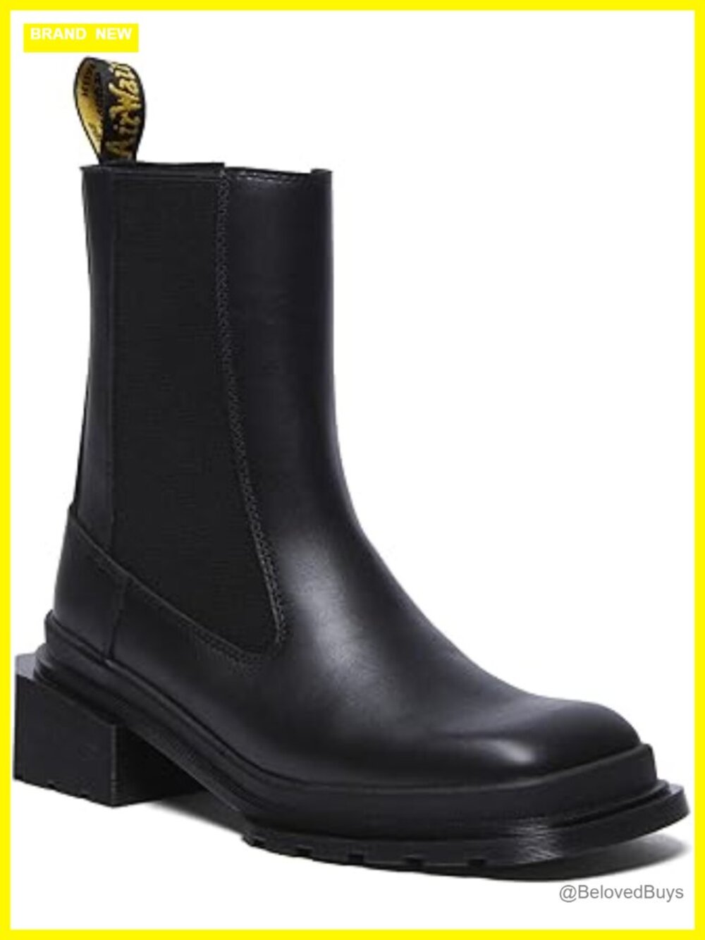 Chelsea Boot Square Toe Block Heel Wanama Leather Ankle Boots